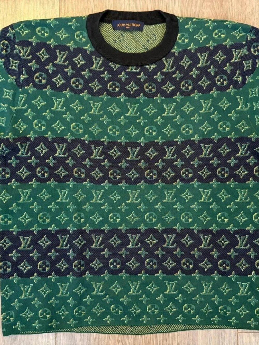 Louis Vuitton Monogram Short Sleeved Crewneck tee shirt dark night blue L